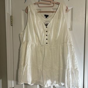 Button down babydoll tank
